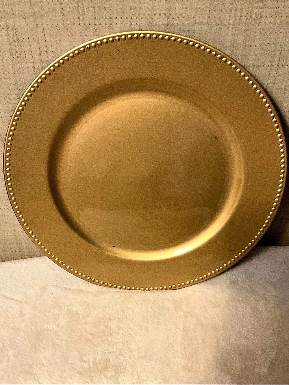 Brown Beaded Rim Dinner Plate